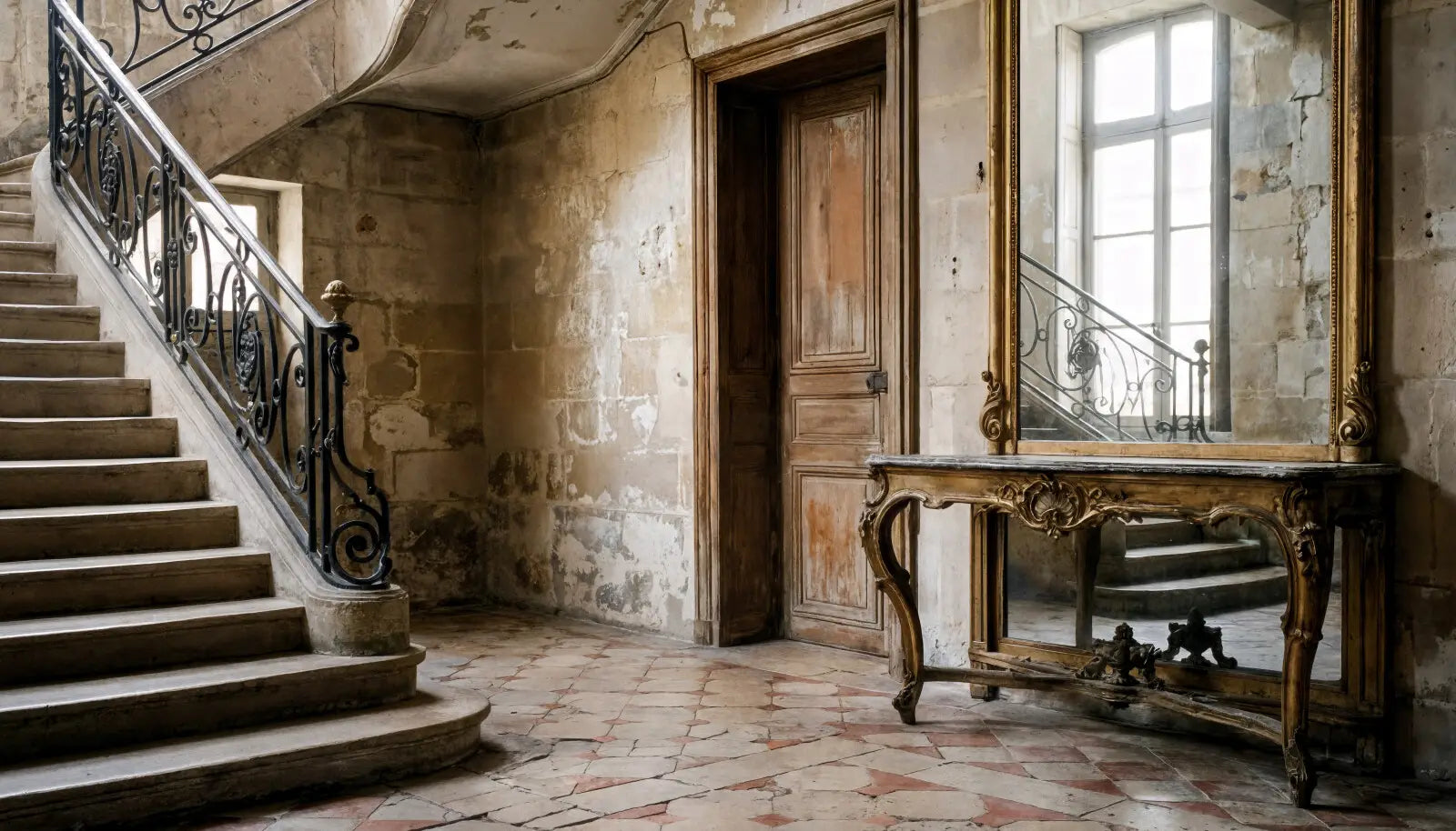 French Tiled Foyer