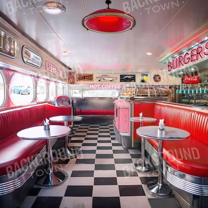 1950’S Retro Diner 10’X10’ Ultracloth (120 X Inch) Backdrop