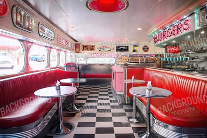 1950’S Retro Diner 12’X8’ Ultracloth (144 X 96 Inch) Backdrop