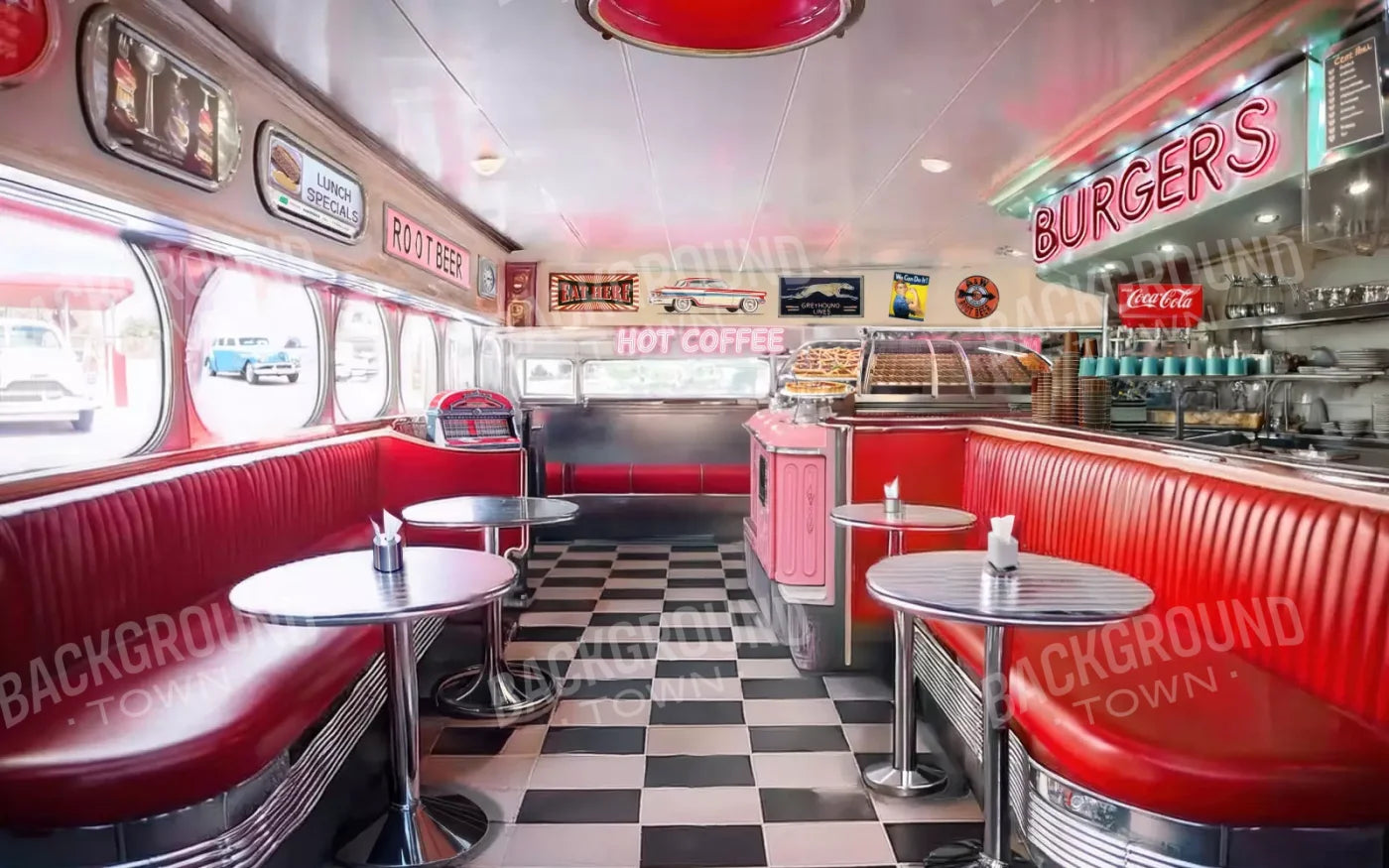 1950’S Retro Diner 16’X10’ Ultracloth (192 X 120 Inch) Backdrop