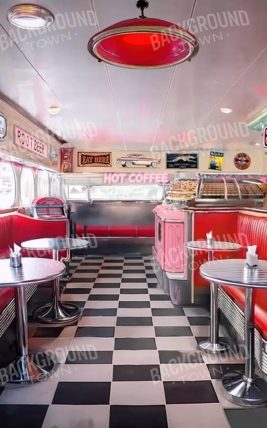 1950’S Retro Diner 5’X8’ Ultracloth (60 X 96 Inch) Backdrop