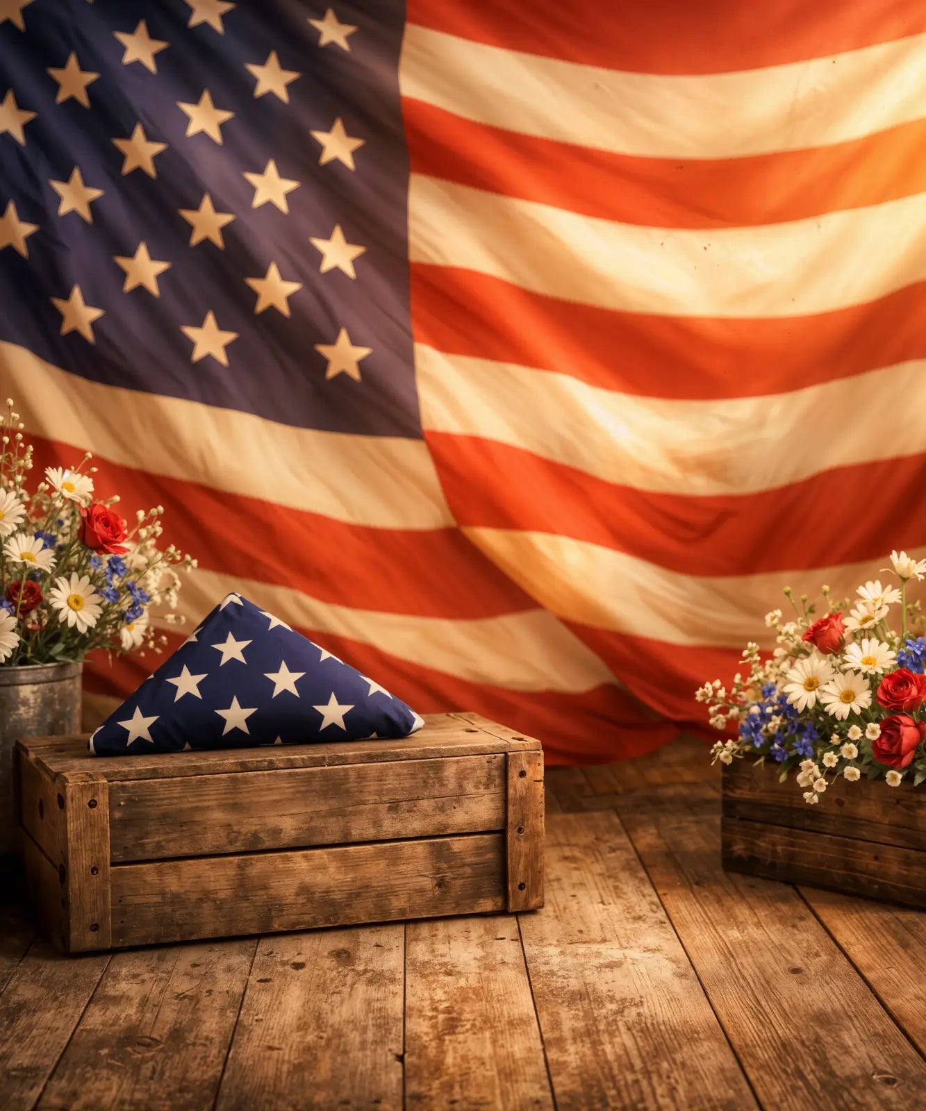 Multi-Colored Patriotic Backdrop for Photography
