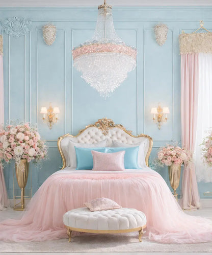 Blue and Pink Victorian Backdrop for Photography