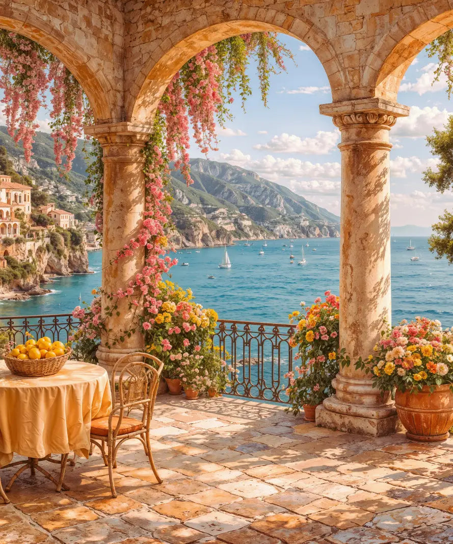 Multi-Colored Scenic Backdrop for Photography