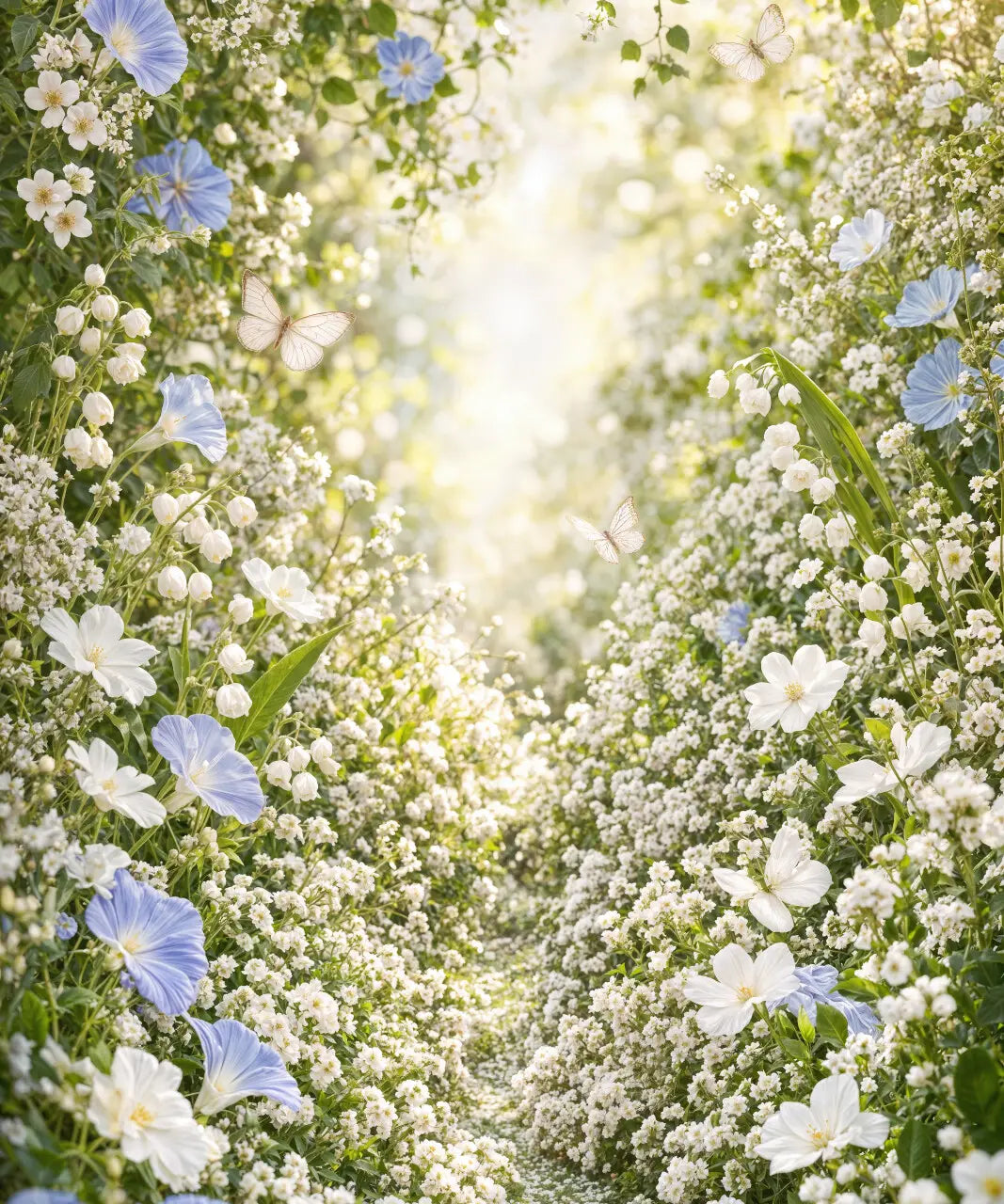 White Floral Backdrop for Photography
