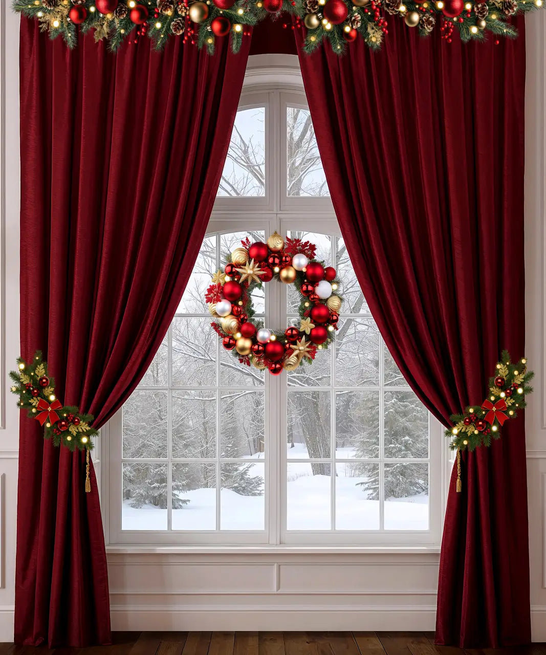 Red Christmas Backdrop for Photography
