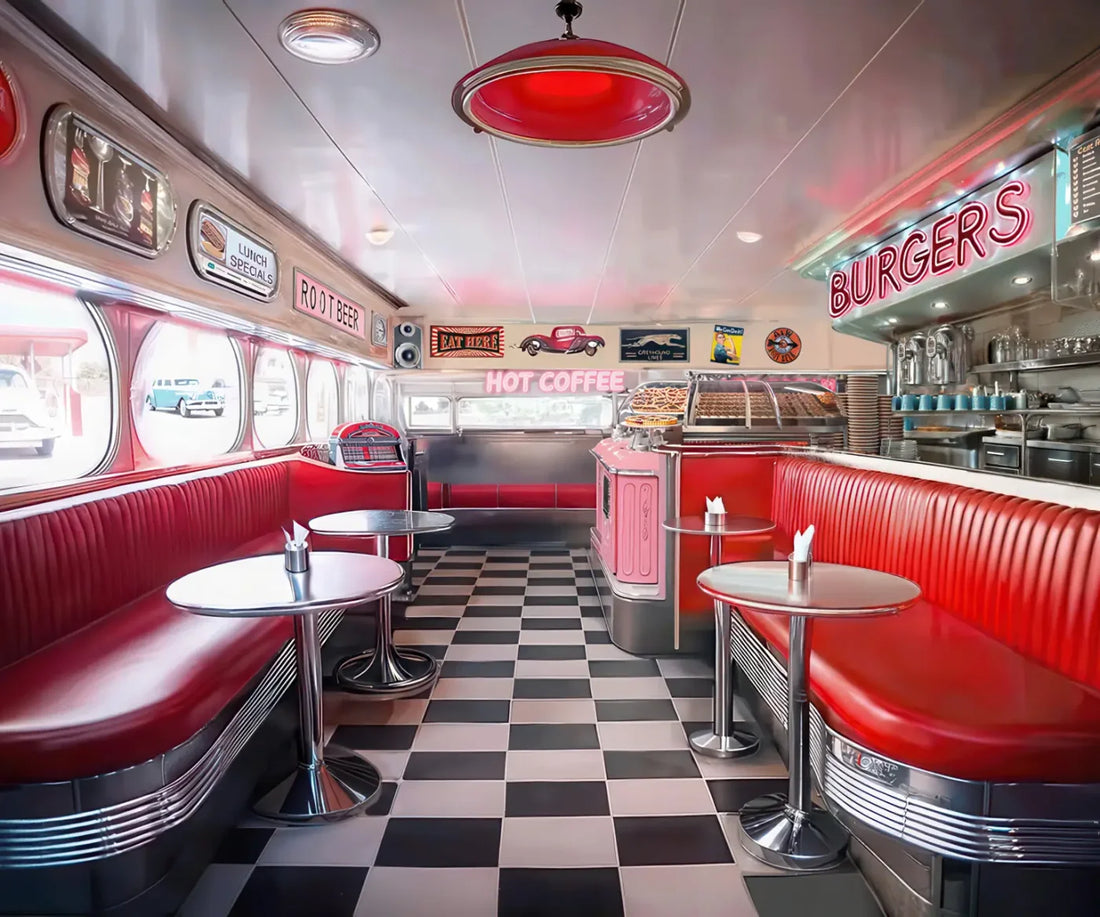 50s Diner 5’x4’2 Fleece (60 x 50 inch) Backdrop