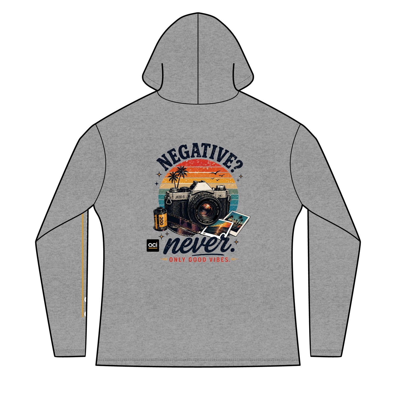 ACI "Negative. Never." Long Sleeve Lightweight Hoodie