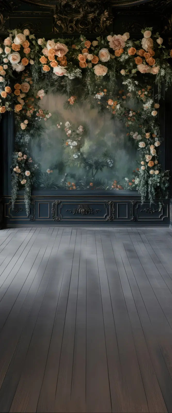 Midnight Floral Wall Sweep