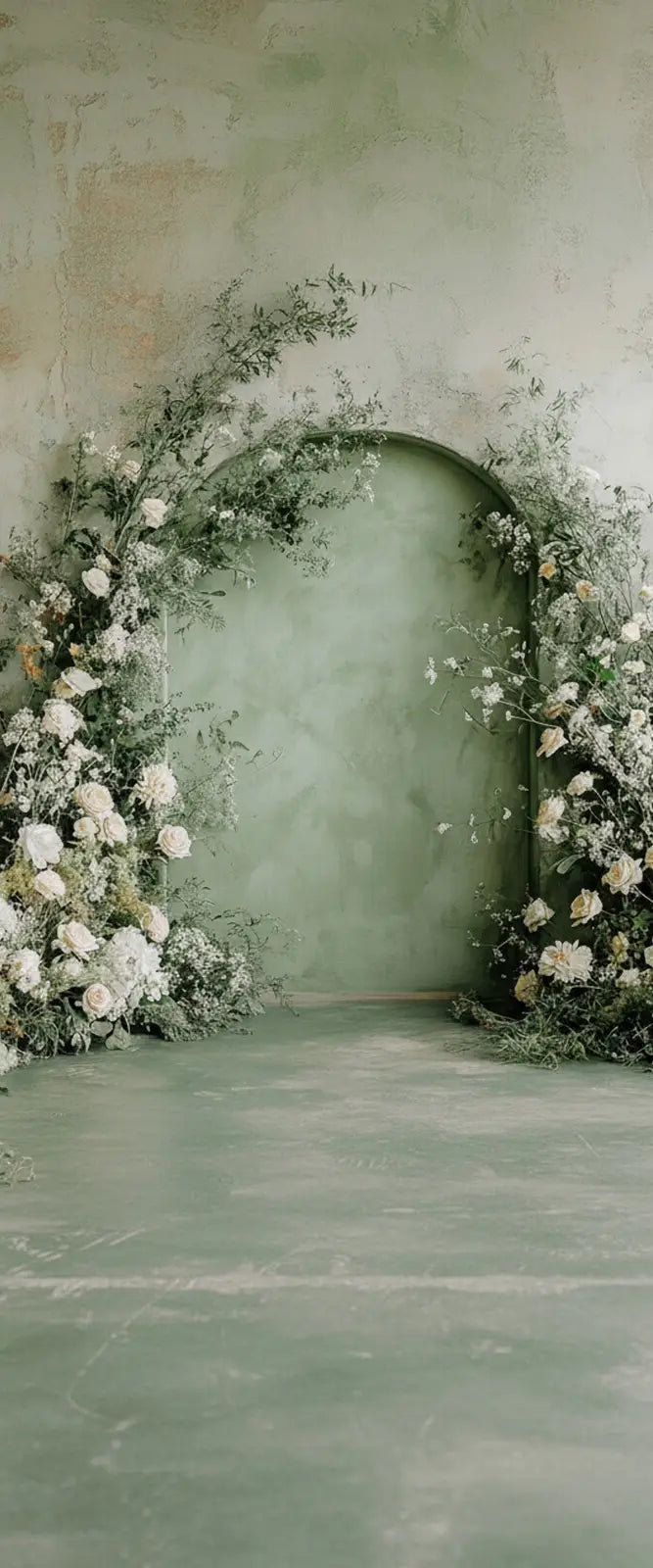 Mint Floral Arch Sweep