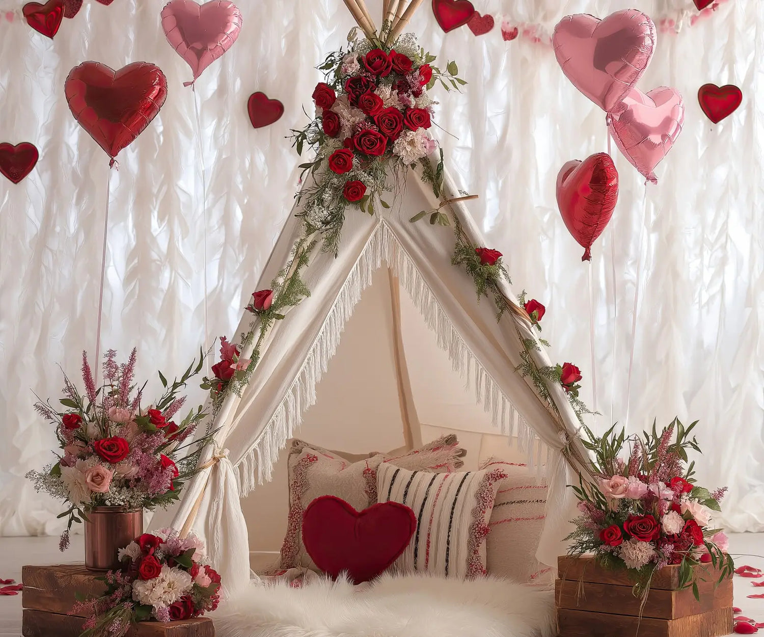 Red White Green Pink  Backdrop for Photography