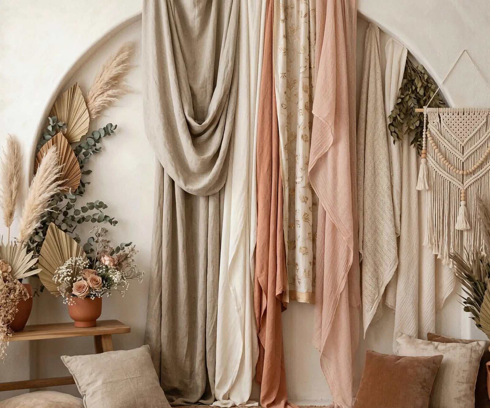Beige Brown Pink White  Backdrop for Photography
