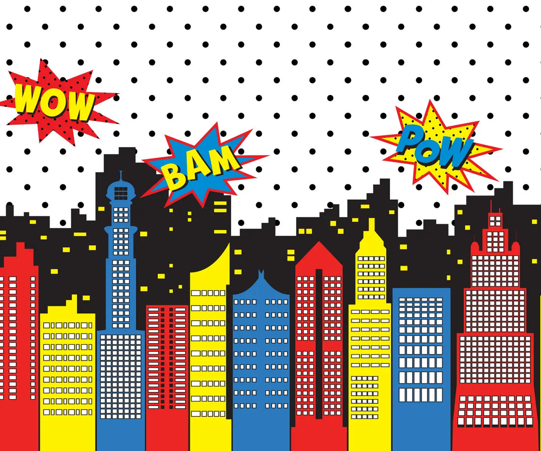 Red Yellow Blue White Black Backdrop for Photography