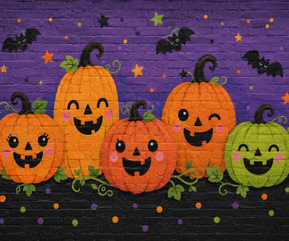 Purple Orange Green Black  Backdrop for Photography