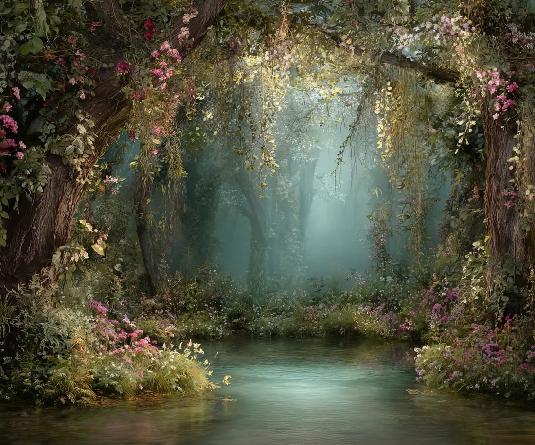 Green Brown Pink  Backdrop for Photography