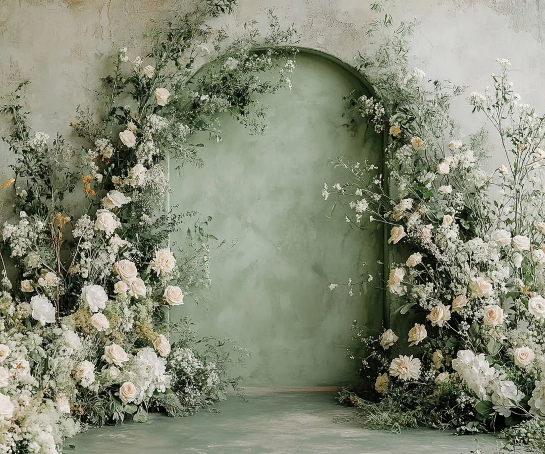 Green White Backdrop for Photography