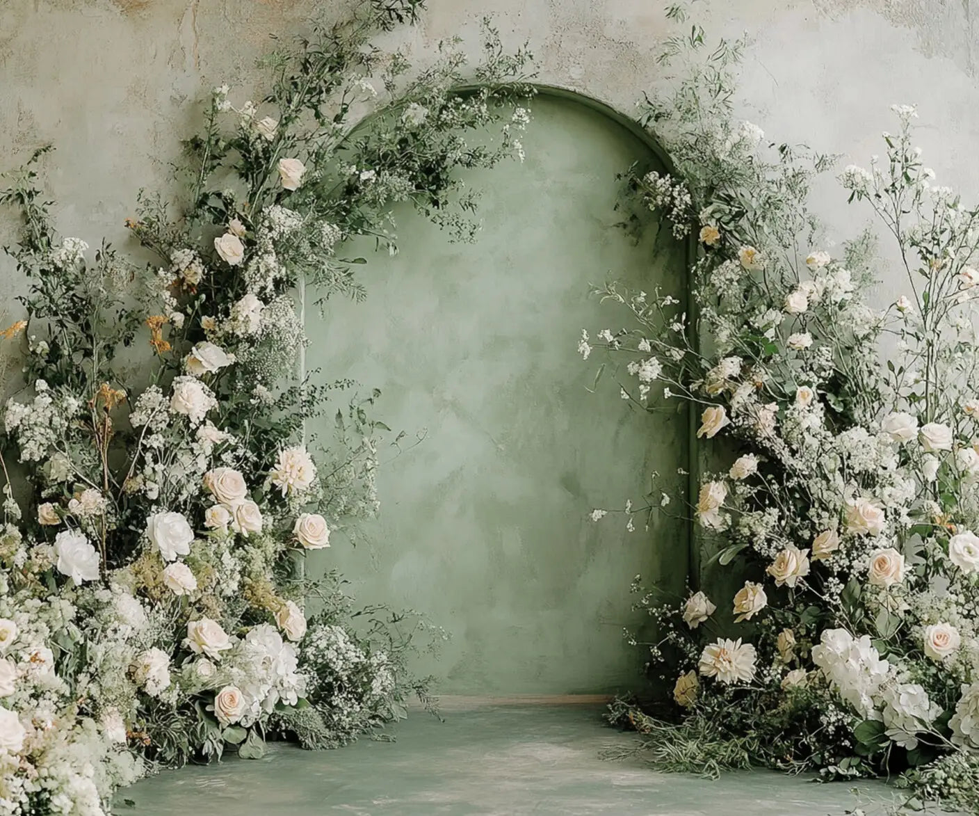 Green White  Backdrop for Photography