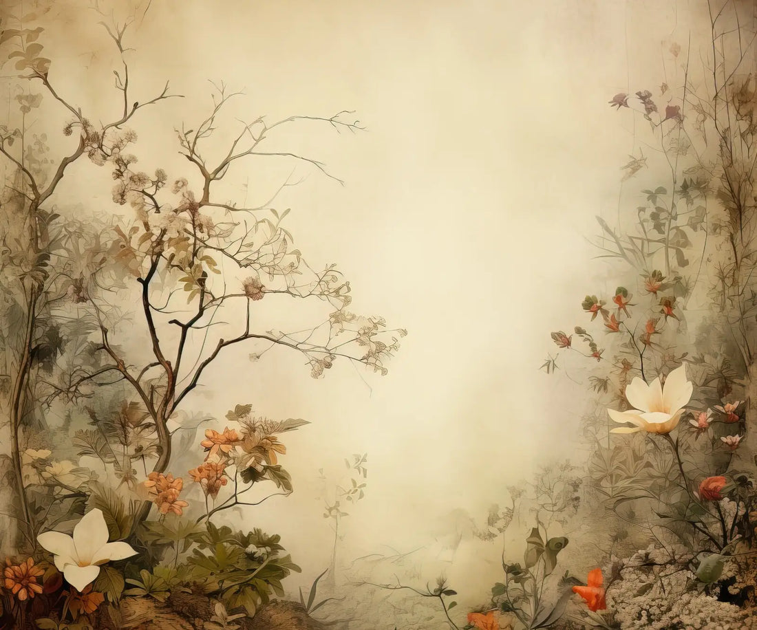 Beige Vintage Floral