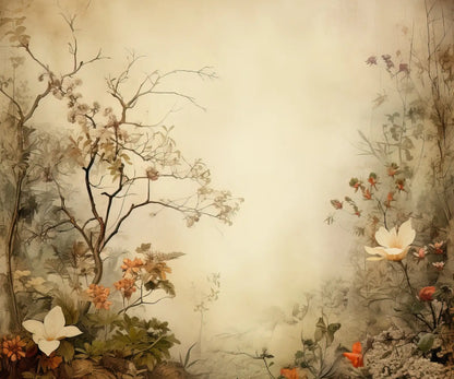 Beige Vintage Floral