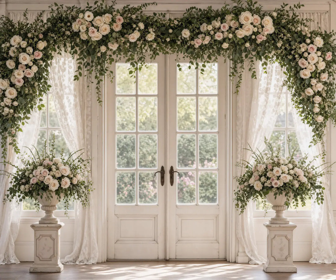 White Green Pink  Backdrop for Photography