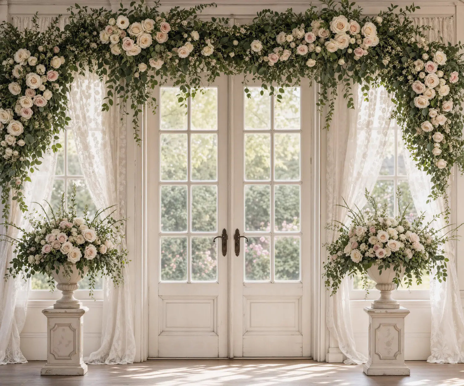 White Green Pink  Backdrop for Photography