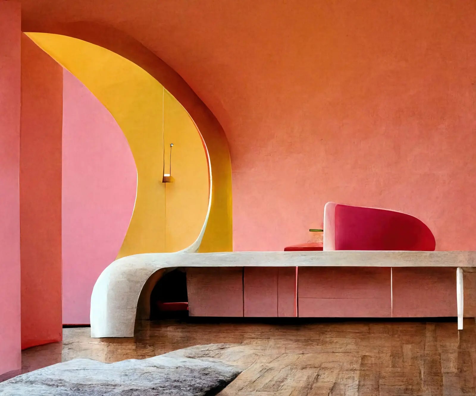 Orange Yellow Pink Gray  Backdrop for Photography