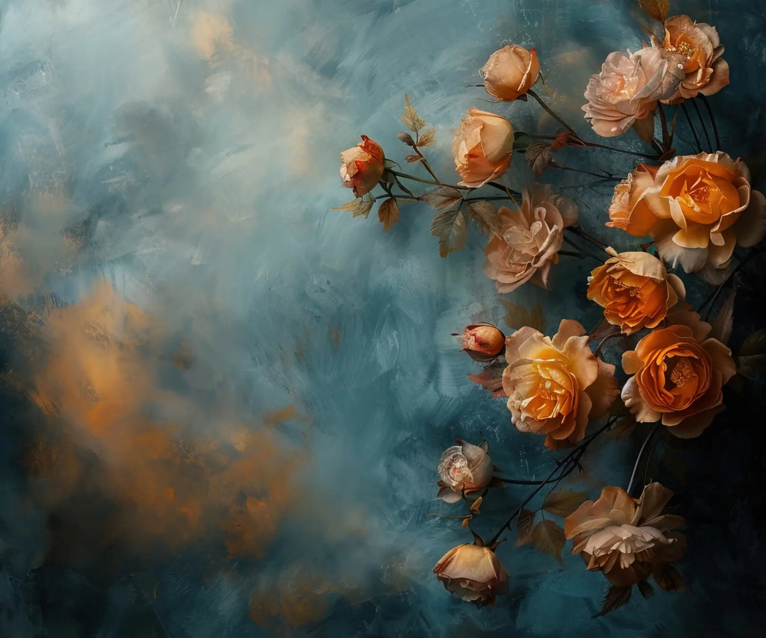 Blue Green Orange  Backdrop for Photography