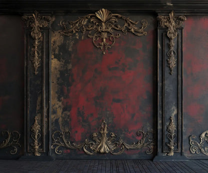 Red Black Gold  Backdrop for Photography