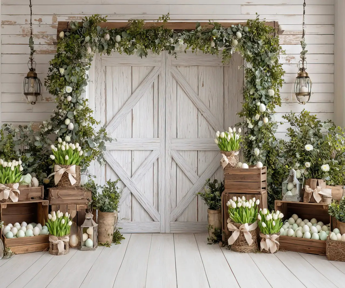 White Green Brown  Backdrop for Photography