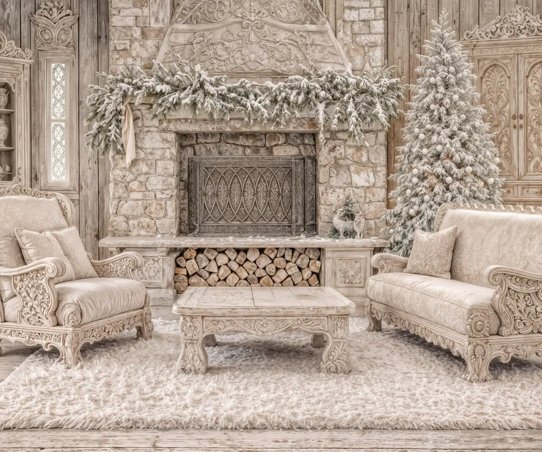 White Christmas Backdrop for Photography