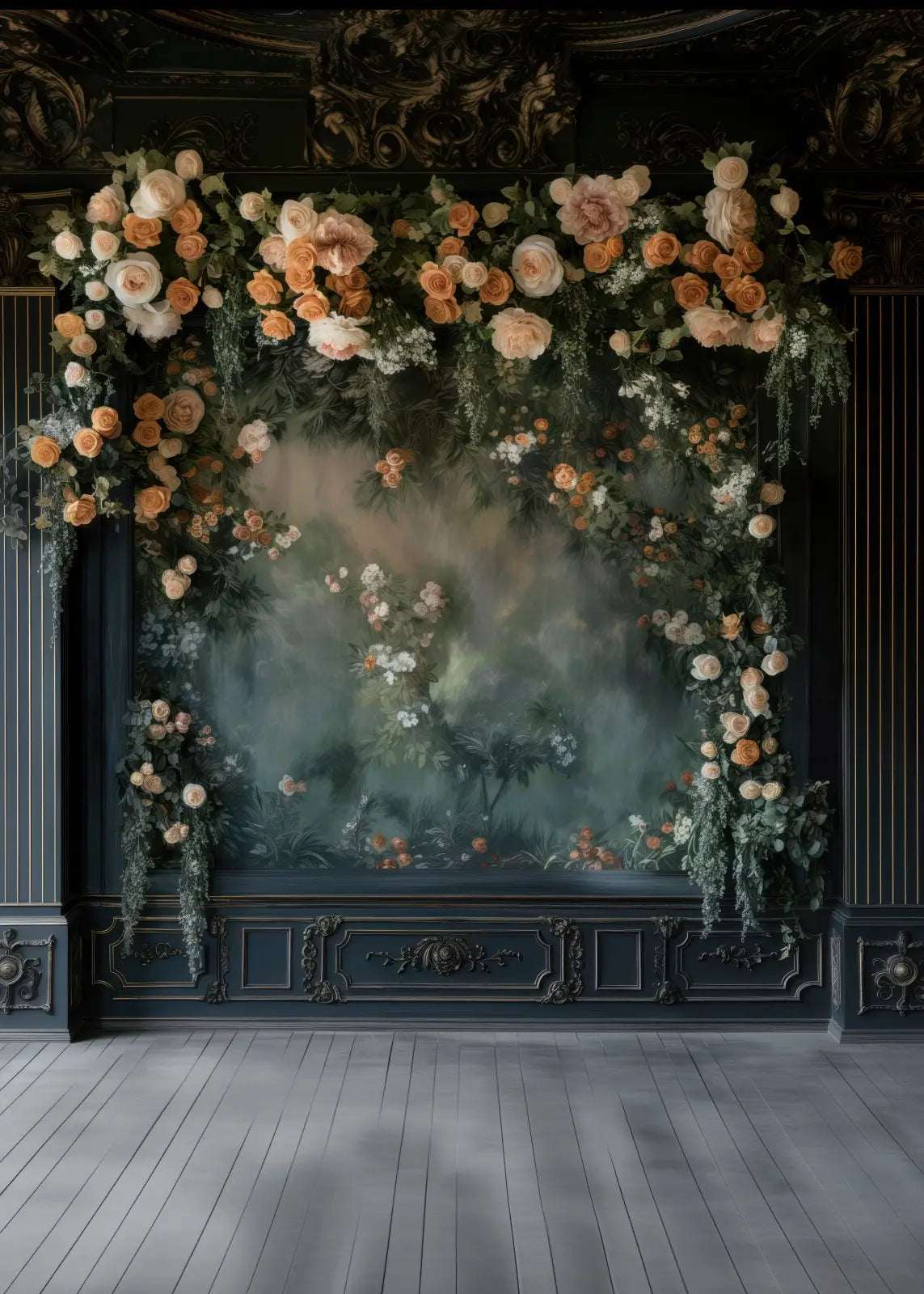Midnight Floral Wall