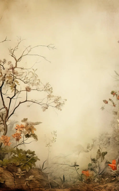 Beige Vintage Floral