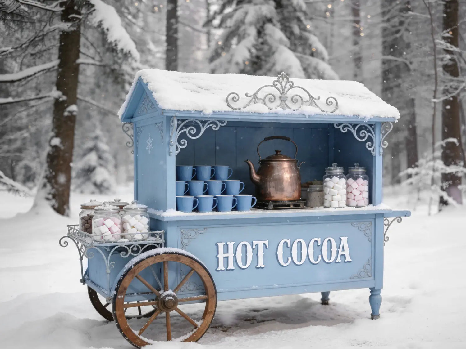 Snowy Sips Hot Cocoa Cart