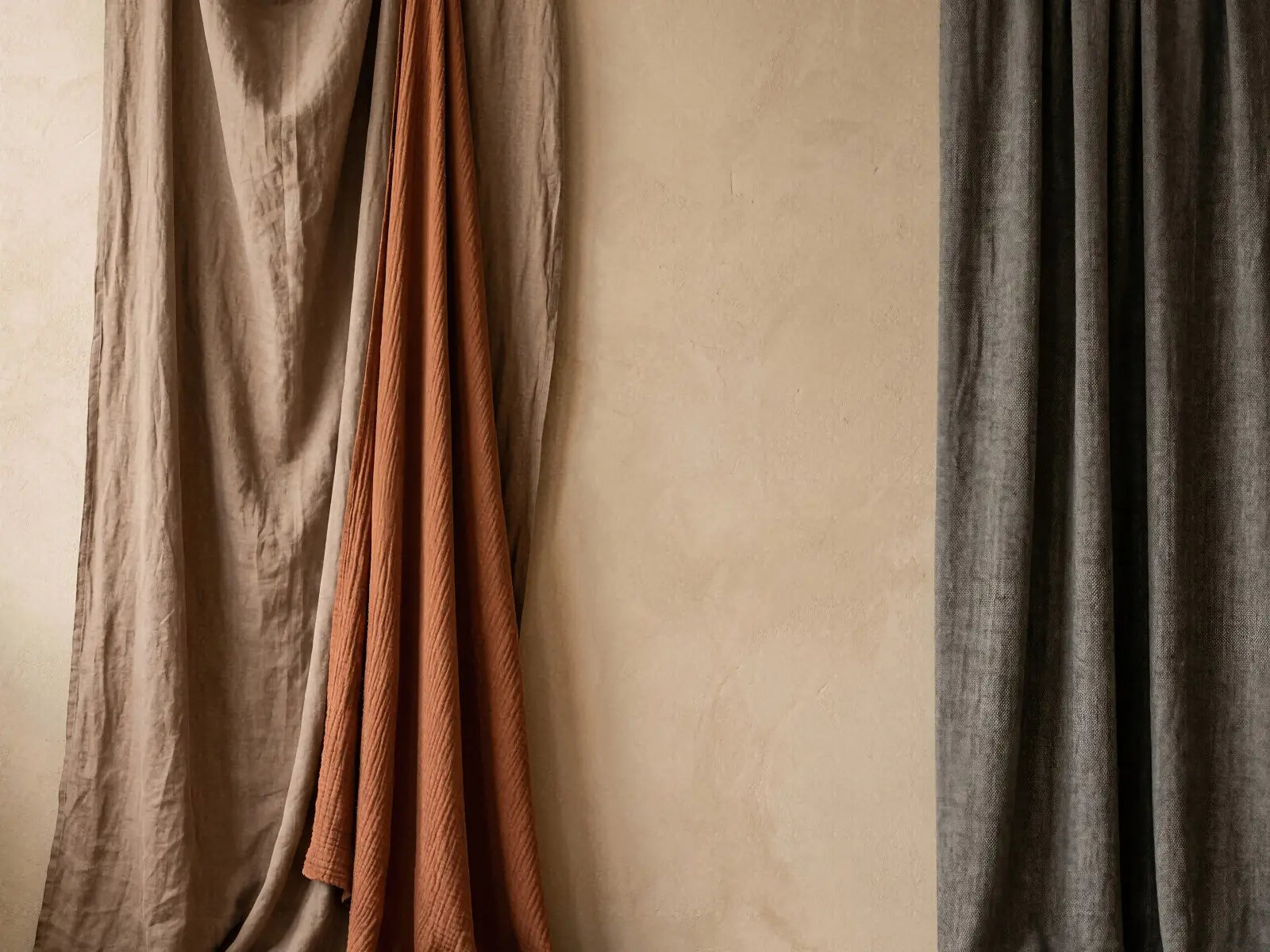 Laura Dark Modern Curtain Draping 1