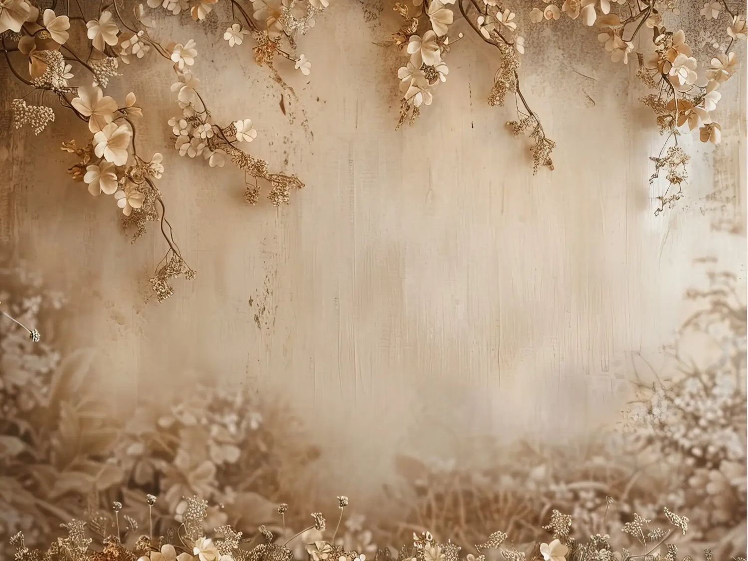 Beige Sakura Wall
