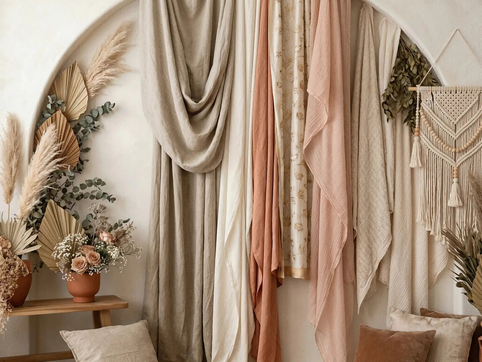 Laura Dark Modern Curtain Draping 4