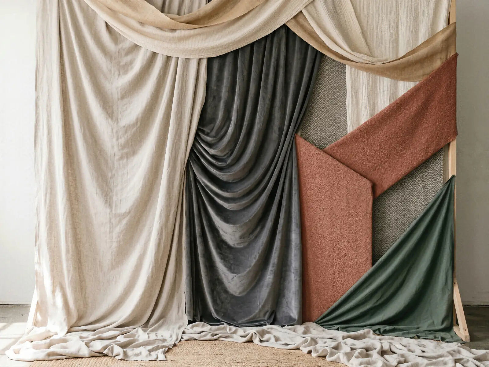 Laura Dark Modern Curtain Draping 5