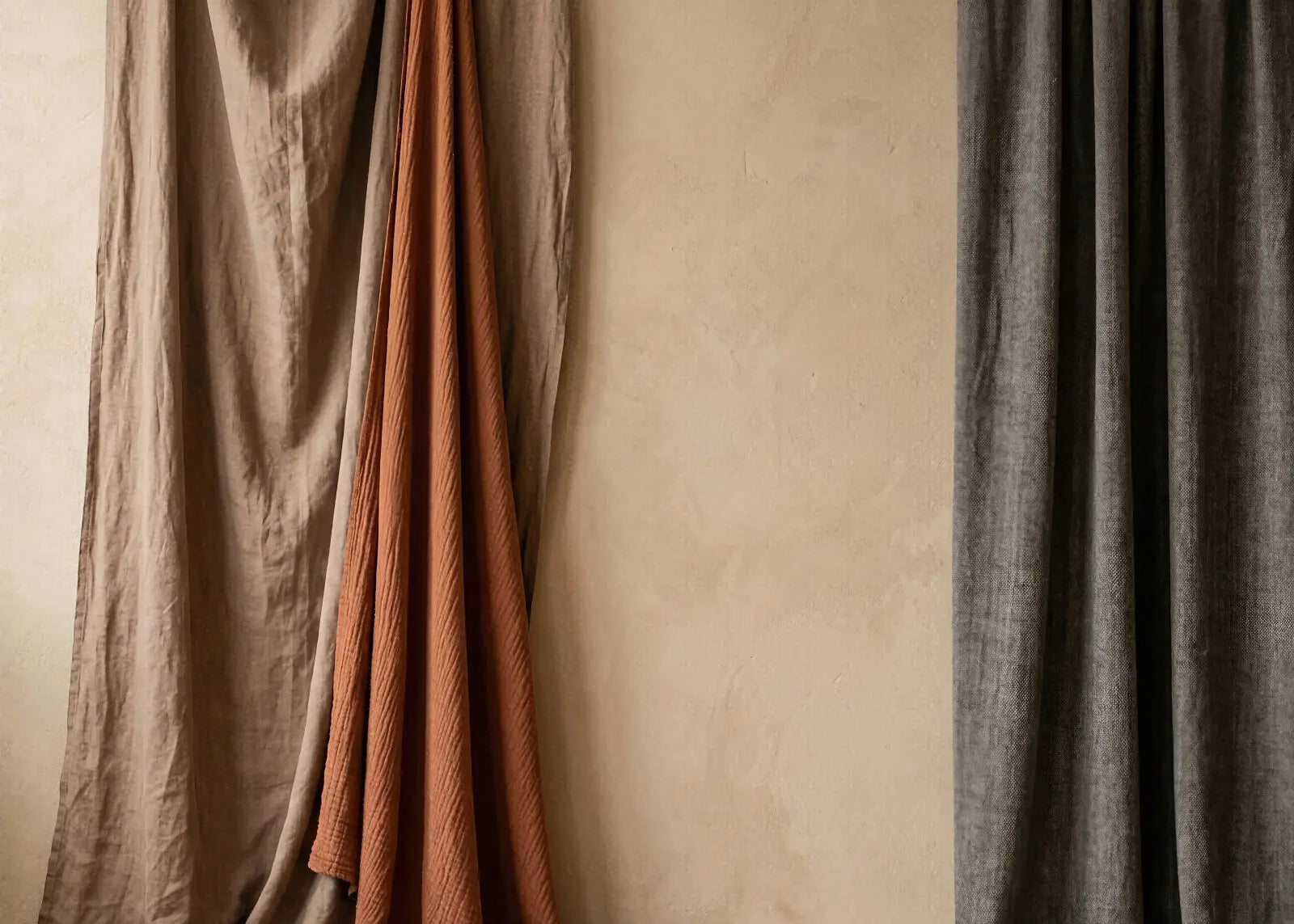 Laura Dark Modern Curtain Draping 1