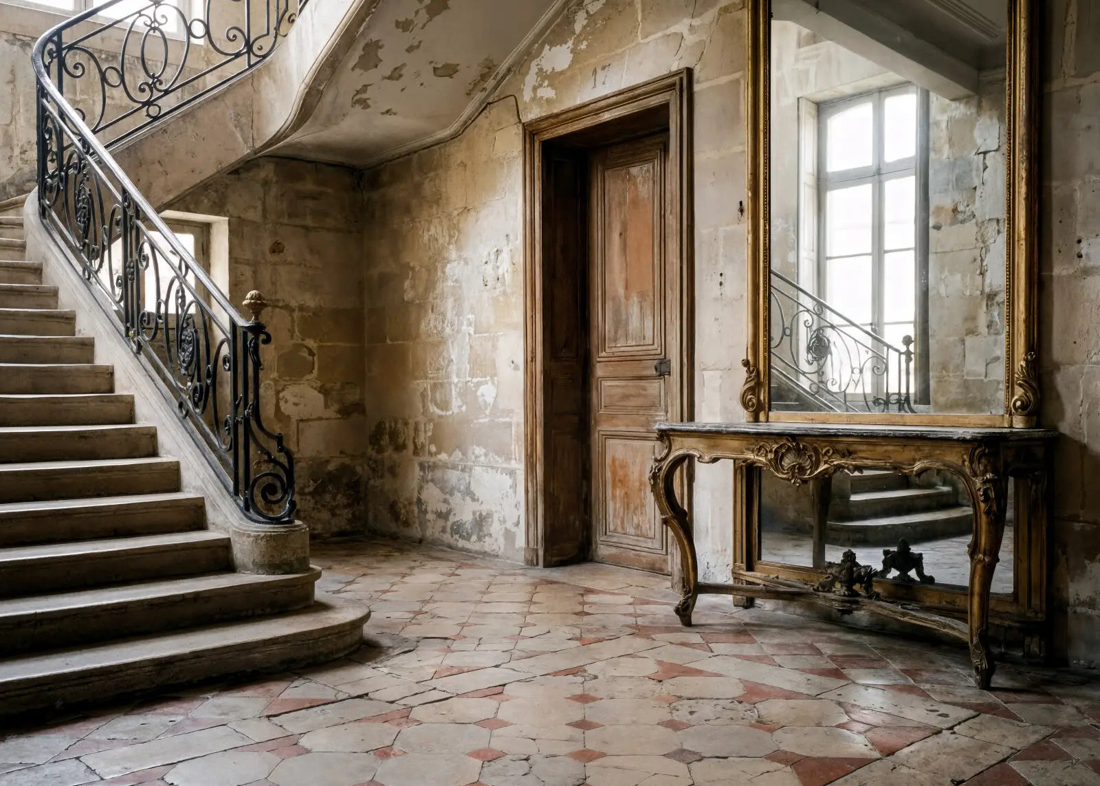 French Tiled Foyer
