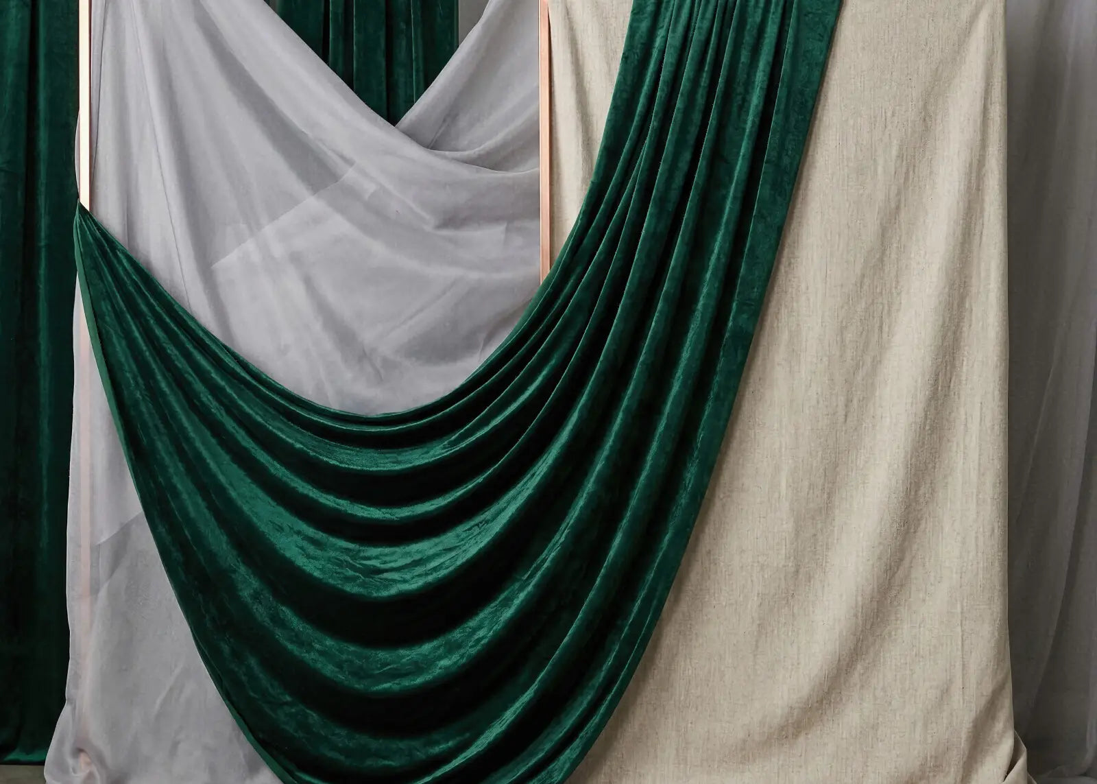 Laura Dark Modern Curtain Draping 2