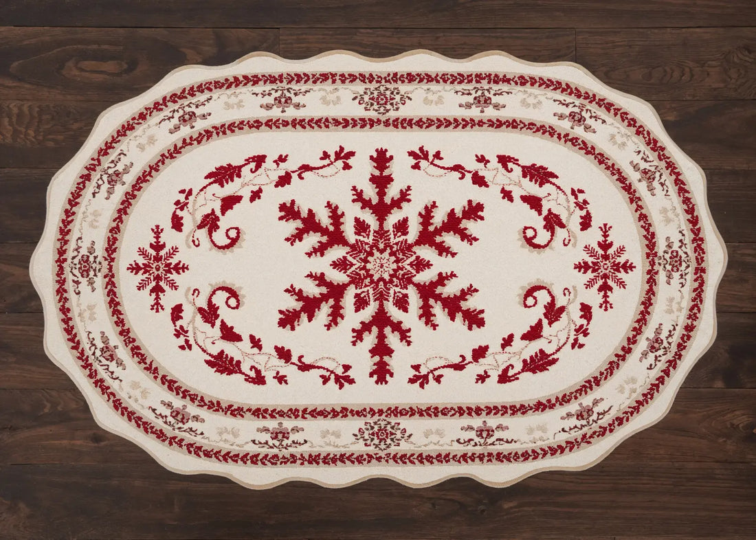 Red Snowflake Rug