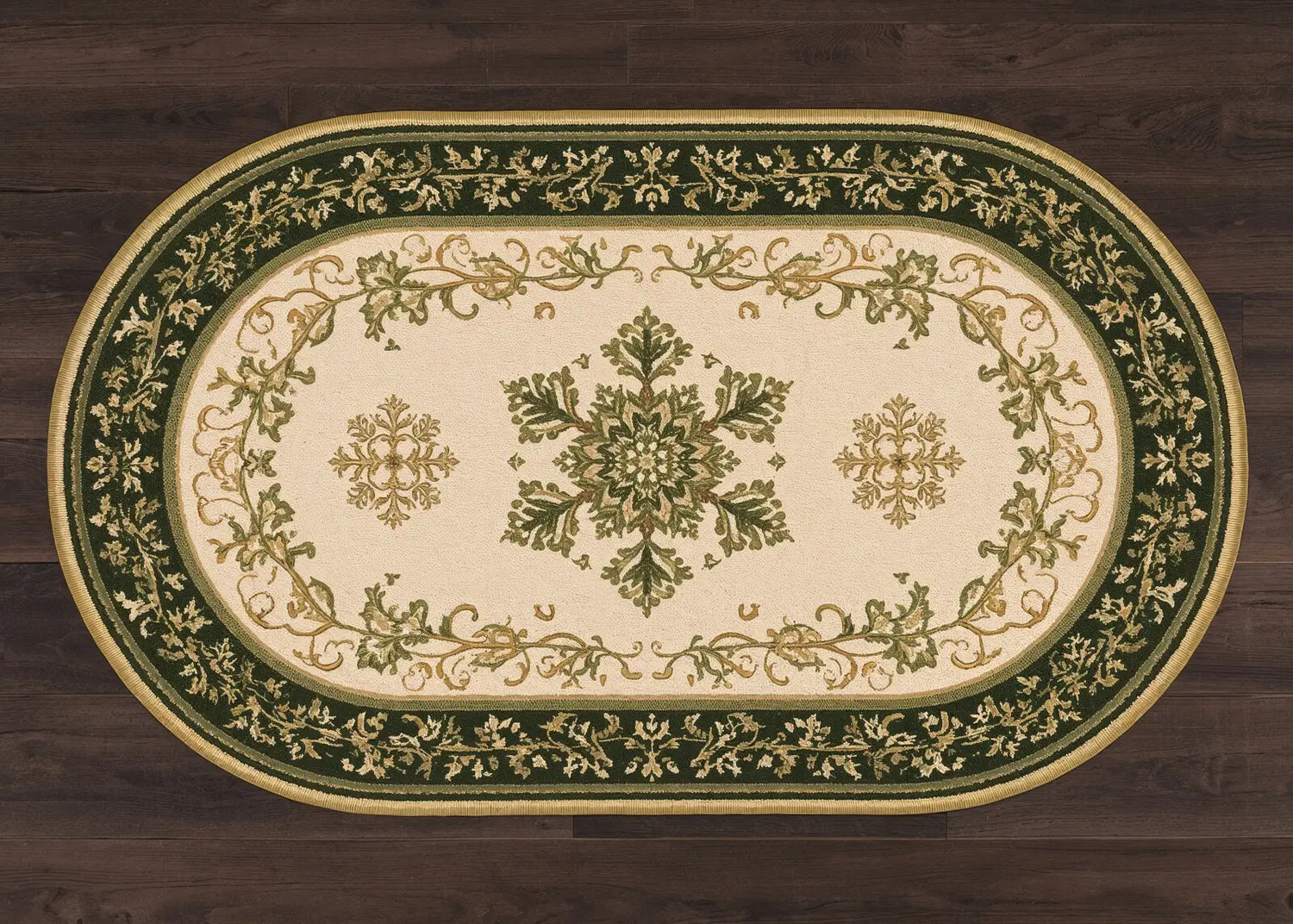 Green Snowflake Rug