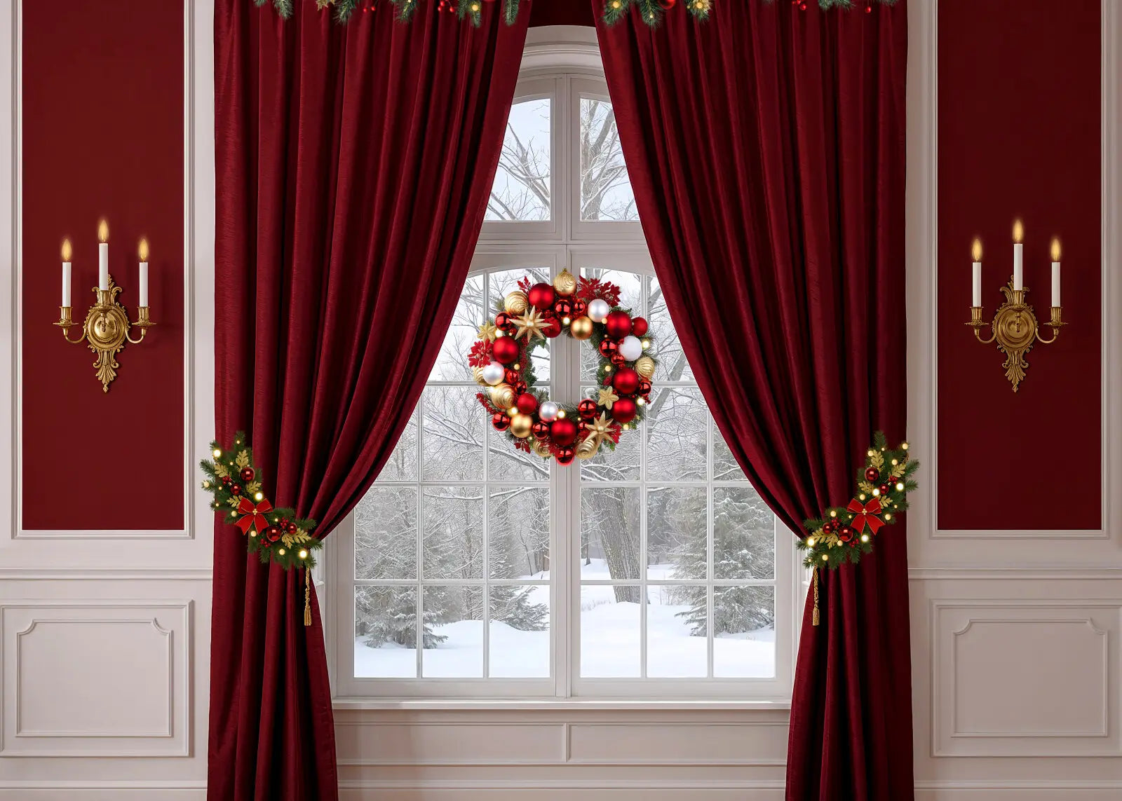 Red Christmas Window