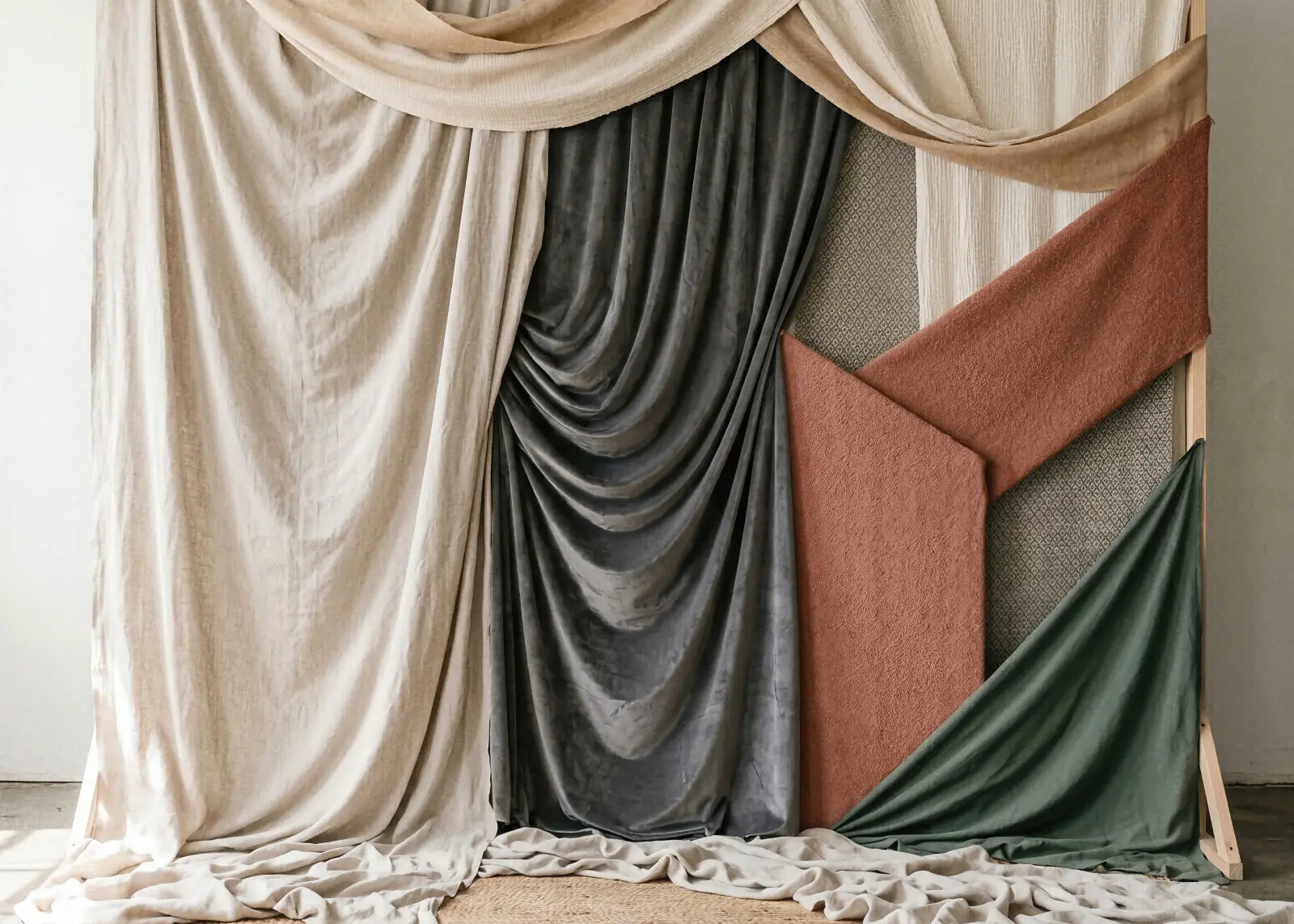 Laura Dark Modern Curtain Draping 5