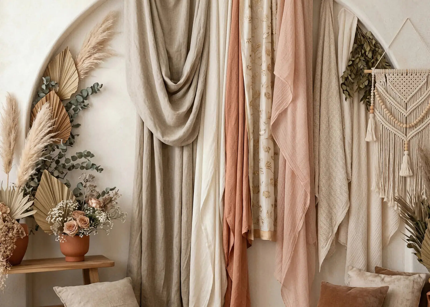Laura Dark Modern Curtain Draping 4