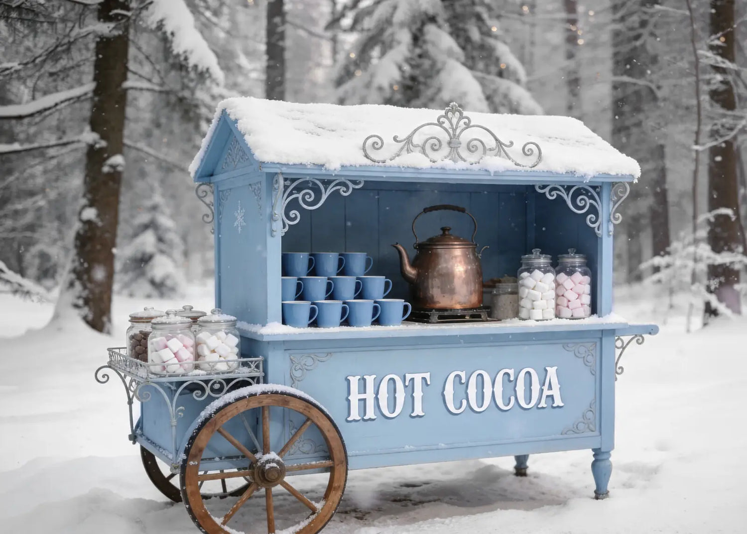 Snowy Sips Hot Cocoa Cart