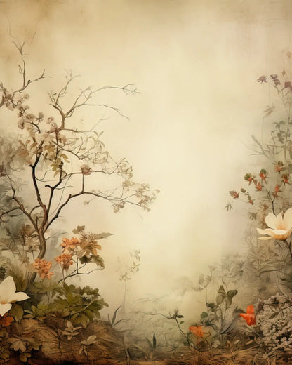 Beige Vintage Floral
