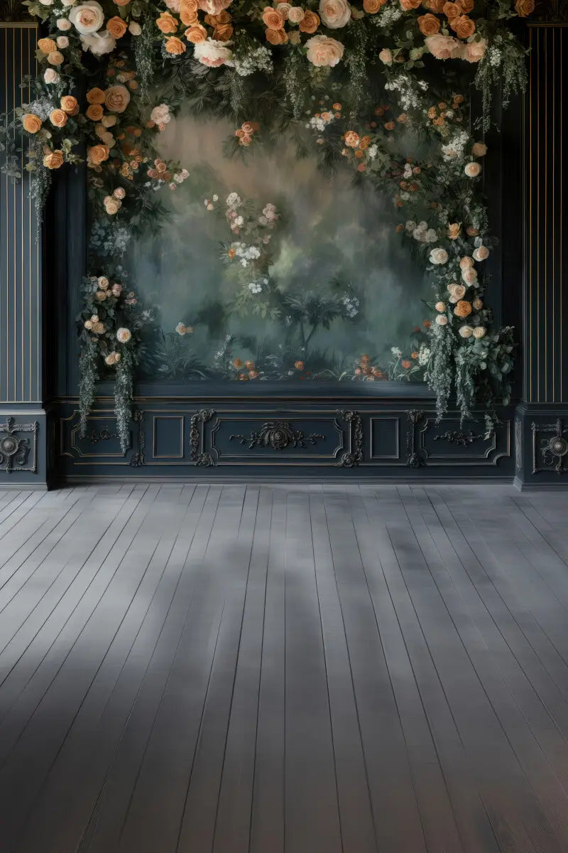 Midnight Floral Wall Sweep