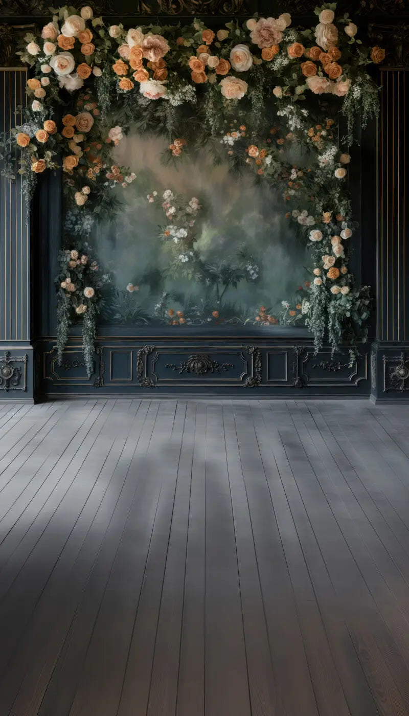 Midnight Floral Wall Sweep