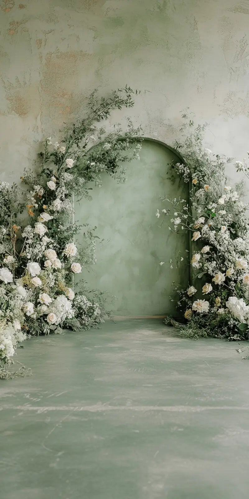 Mint Floral Arch Sweep